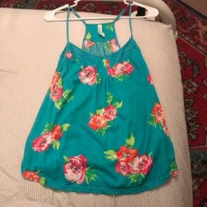 Aeropostale turquoise floral tank top